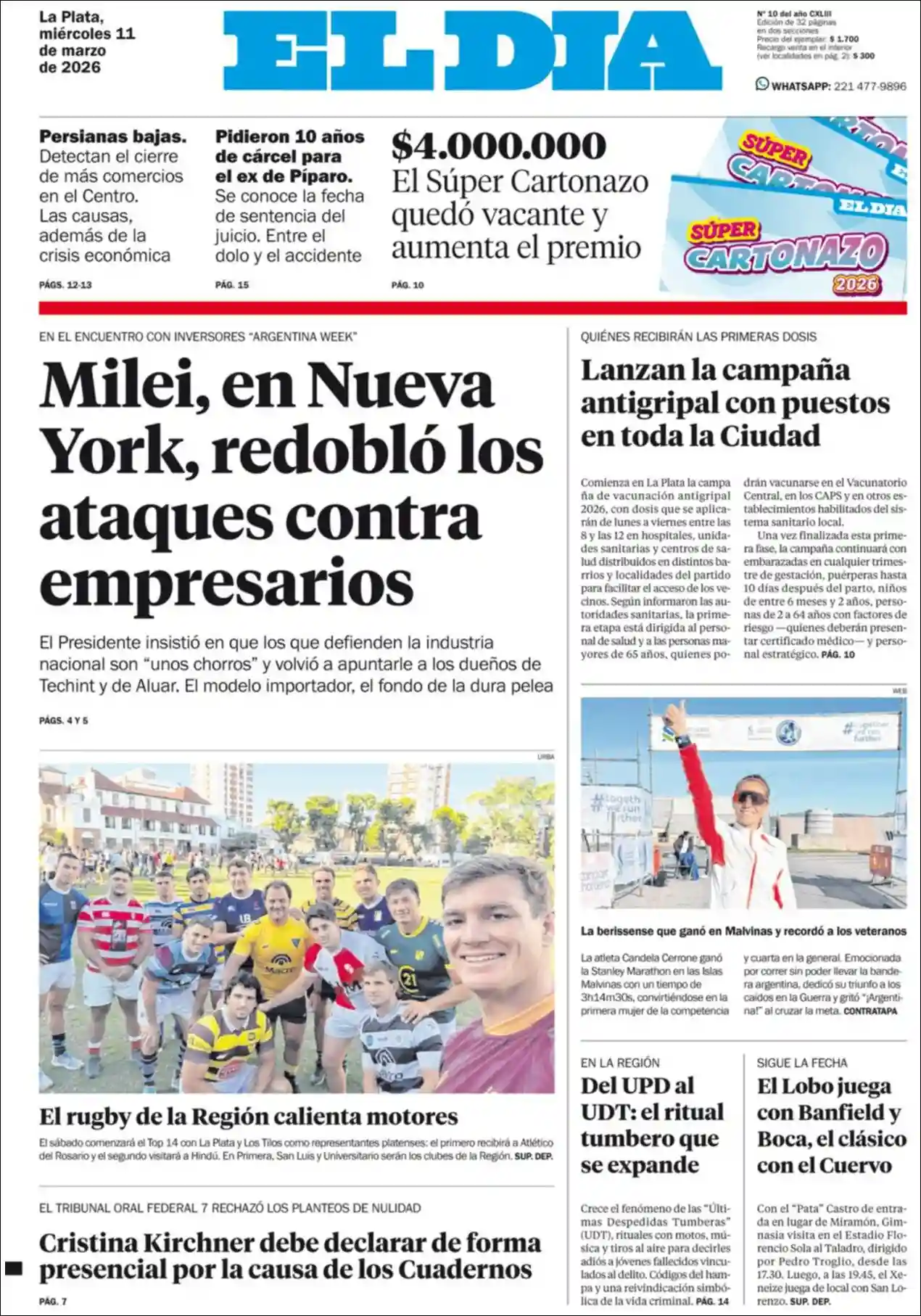 Evolucion Streaming | DEL SOL NOTICIAS - Tapa del diario El Dia