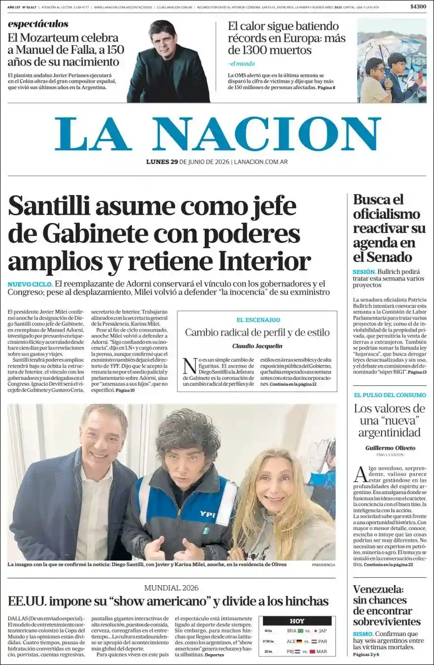 Evolucion Streaming | DEL SOL NOTICIAS - Tapa del diario Nacion