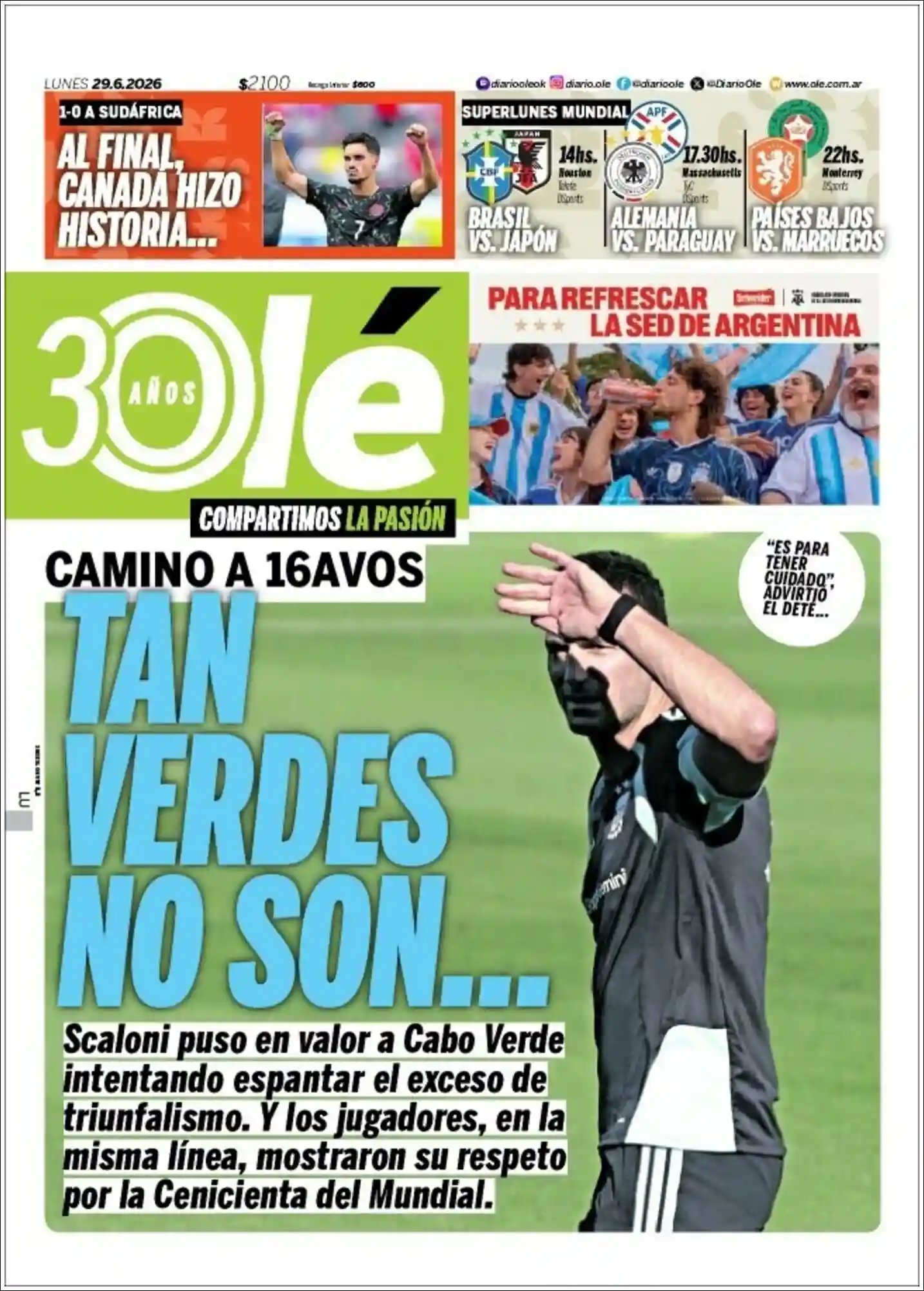 Evolucion Streaming | DEL SOL NOTICIAS - Tapa del diario Ole